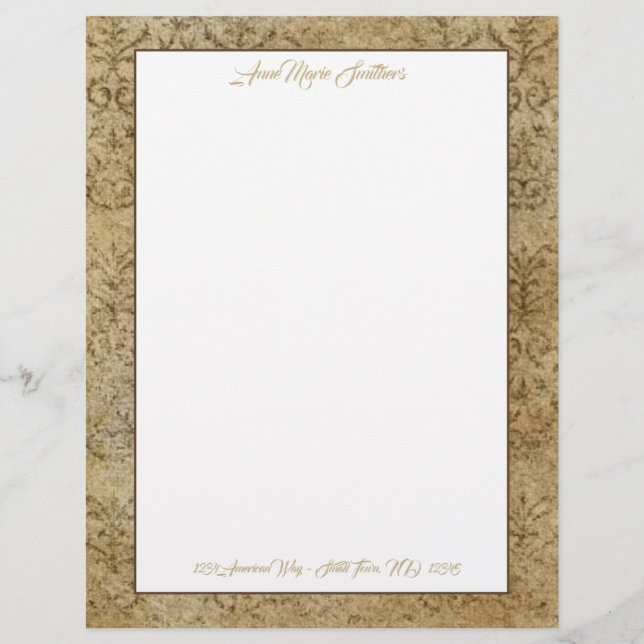 Modern Classic Tan Granite Letterhead Brevhuvud (Framsida)