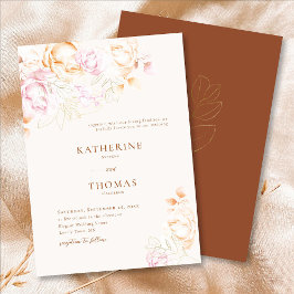 Modern Classic Terracotta Dreamy Fall Wedding Inbjudningar