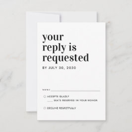 Modern Classic Typography Response Bröllop OSA Kort