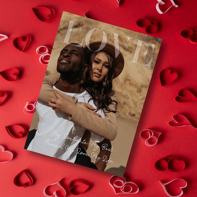 Modern Classic Valentine Day Photo Card Julkort (Lover's Valentine's Day Photo Card)