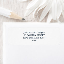 Modern Classic Wedding Return Address Returadress Etikett