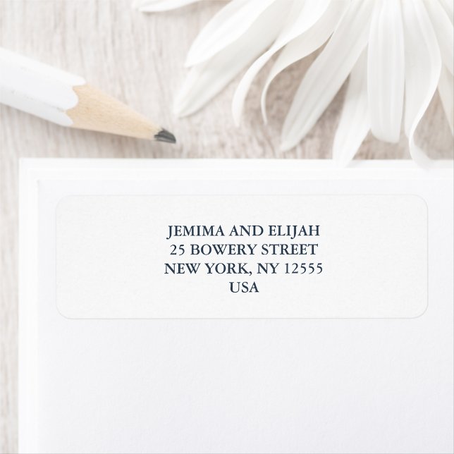 Modern Classic Wedding Return Address Returadress Etikett (Skapare uppladdad)
