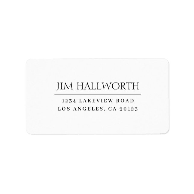 Modern Classic White & Black Adressetikett (Framsidan)