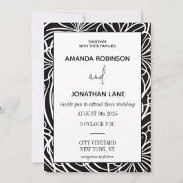 Modern Classy Black and White Wedding-inbjudan Inbjudningar