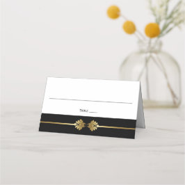 Modern Classy Black Guld Bröllop-platskort Placeringskort