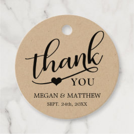 Modern Classy Black & Kraft Bröllop Tack Gåvor Etiketter