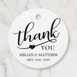 Modern Classy Black & White Bröllop Tack Gåvor Etiketter