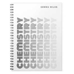 Modern Classy Editable Subjekt Chemistry White Anteckningsbok