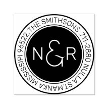 Modern Classy Monogram Family Namn Returadress