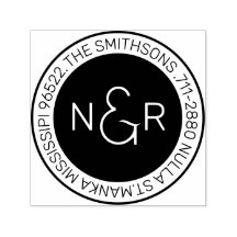 Modern Classy Monogram Family Namn Returadress