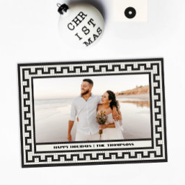 Modern Classy Mosaic Tile-julfotkort Inbjudningar