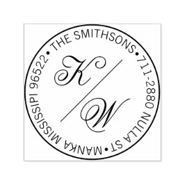 Modern Classy Namn Returadress Circular Bröllop Självfärgande Stämpel