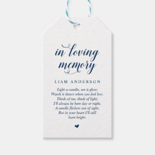 Modern Classy Navy Blue, Funeral Memorial Service Presentetikett