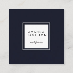 Modern Classy Navy och vit Fyrkantigt Visitkort
