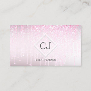Modern Classy Rosa Glitter Crystal Boeing Visitkort