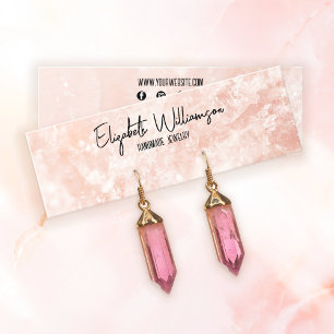 Modern Classy Rosa ros Quartz Jewelry Visning Mini Visitkort