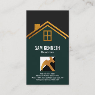 Modern Classy Snyggt Guld Tak Home Handyman Visitkort