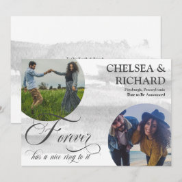 Modern Classy Watercolor Två Photo Förlovning an Meddelande