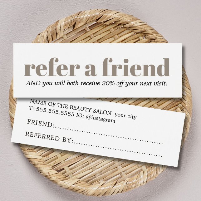 Modern Clean Bold Salon  Litet Visitkort (Skapare uppladdad)