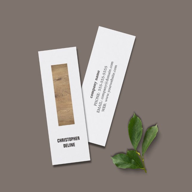 Modern Clean Elegant Wood Rand Insida Designer Mini Visitkort (Skapare uppladdad)