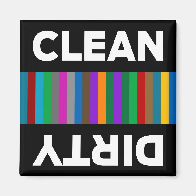 Modern Clean eller Dirty Dishwasher Magnet (Framsidan)