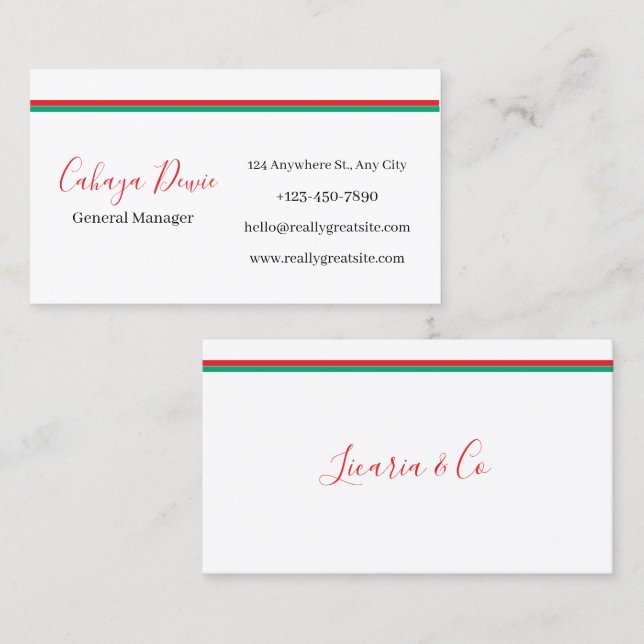 Modern Clean Line Business Cards Visitkort (Fram/baksida)