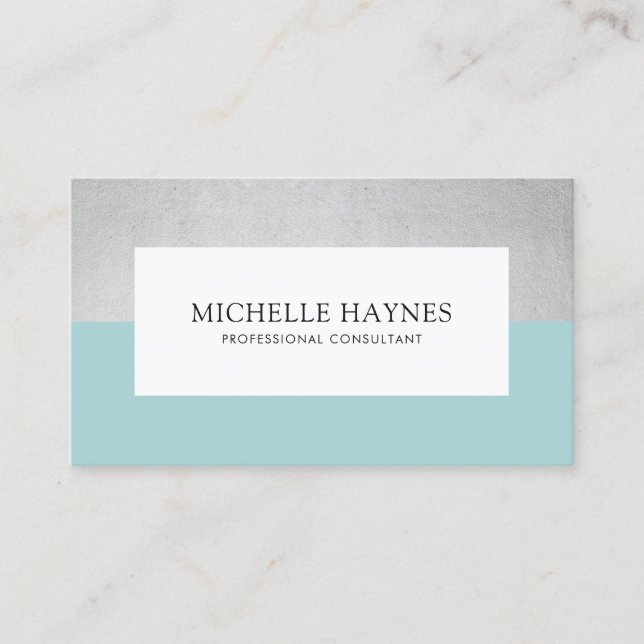 Modern Clean Luxe - minimalistisk Professionell Bl Visitkort (Framsida)
