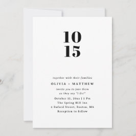Modern Clean Minimalist Wedding | Photo + QR Code Inbjudningar