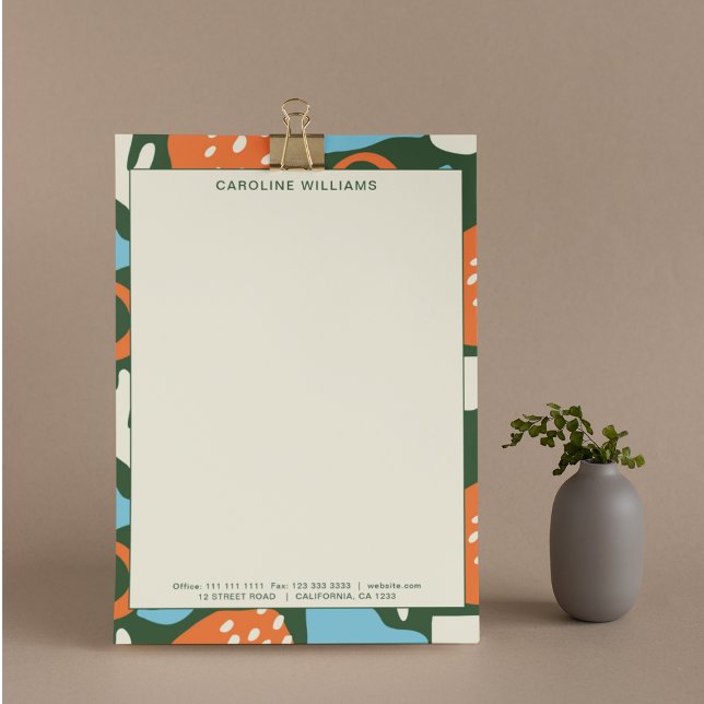 Modern Clean Mönster Abstrakt Artwork Monogram Brevhuvud (Skapare uppladdad)