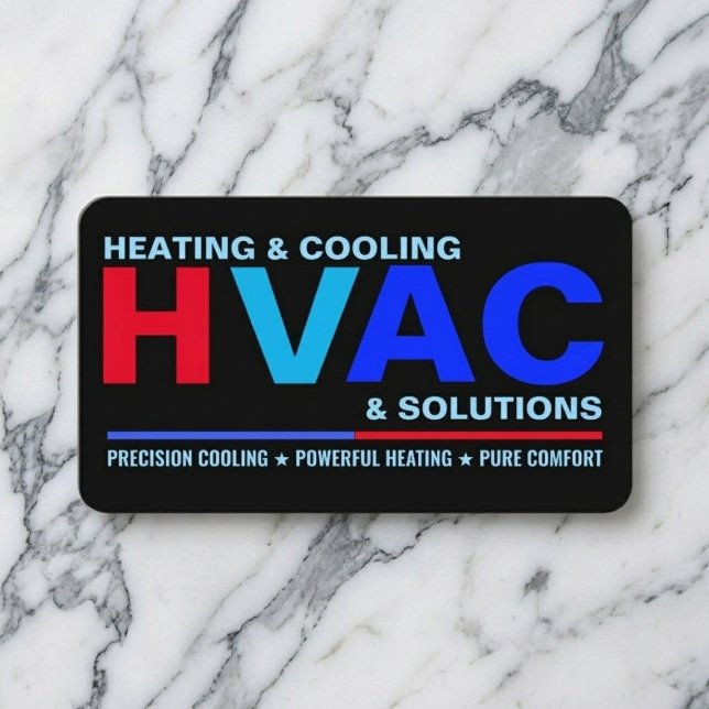 Modern Clean Professional HVAC Services Visitkort (hvac heating and cooling business card templates)