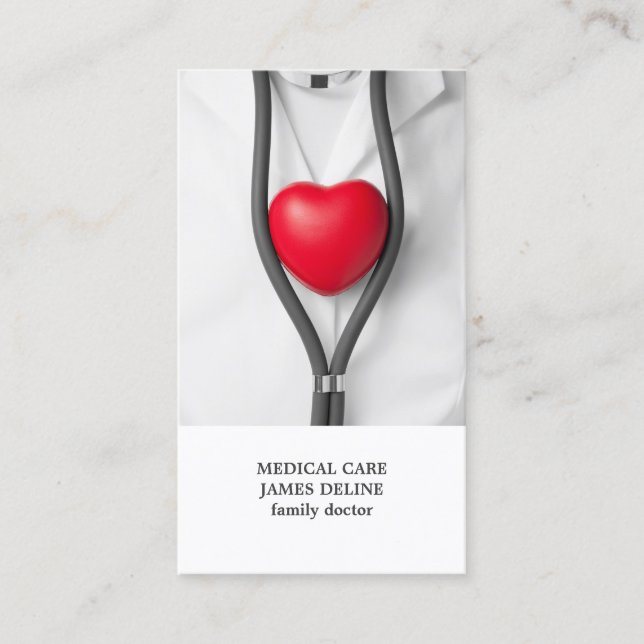 Modern Clean Red Heart Doktor Visitkort (Framsida)