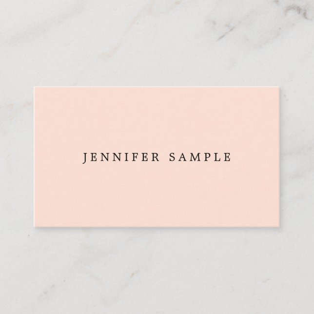 Modern Clean Template Elegant Rosa Cream Färg Visitkort (Framsida)