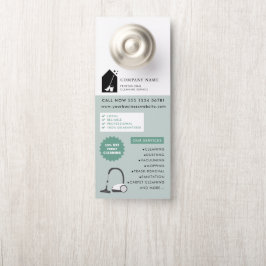 Modern Cleaning Cleaner Service Logo Green QR Code