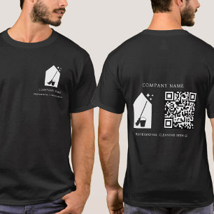 Modern Cleaning Cleaner Service Logotyp QR-kod Sva T Shirt