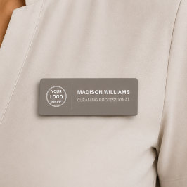 Modern Cleaning Services Logo Beige Namnbricka