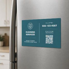 Modern Cleaning Services Logo QR Magnetisk Kort