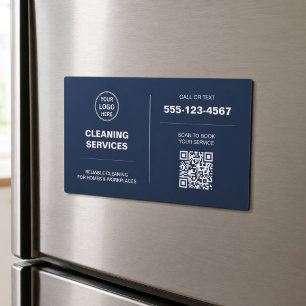 Modern Cleaning Services Logo QR Magnetisk Kort