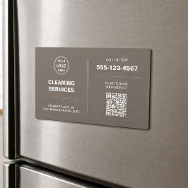 Modern Cleaning Services Logo QR Magnetisk Kort