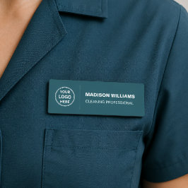 Modern Cleaning Services Logo Turkos Namnbricka