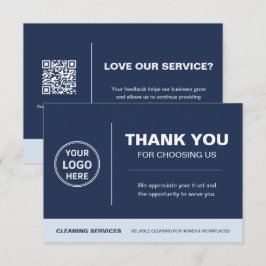 Modern Cleaning Services Logotyp QR-kod Marinblå Tack Kort