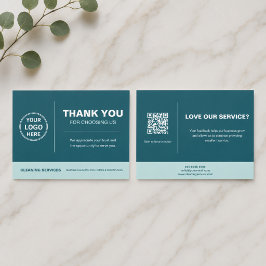 Modern Cleaning Services Logotyp QR-kod Teal Tack Kort