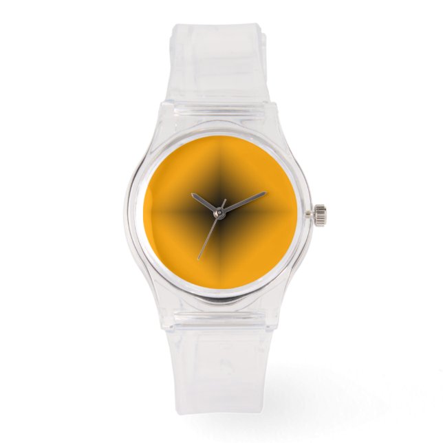 Modern Clear med Black and Orange Dial Armbandsur (Framsida)