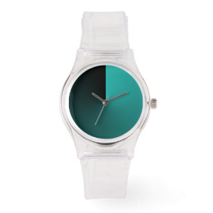 Modern Clear med Black and Turquise Dial Armbandsur
