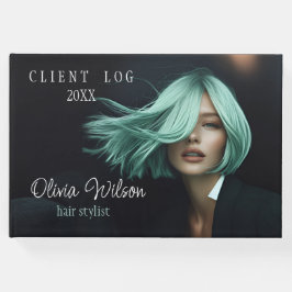 Modern Client Log Bok för Hair Salons Black