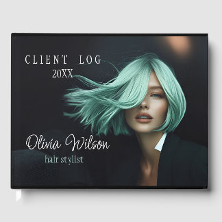 Modern Client Log Bok för Hair Salons Black