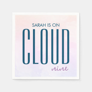 Modern Cloud Nine Pastell Regnbåge Bröllopsdusch Pappersservett