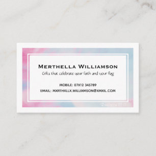 Modern   Cloudy Rosa Blue   Christian Scripture Visitkort