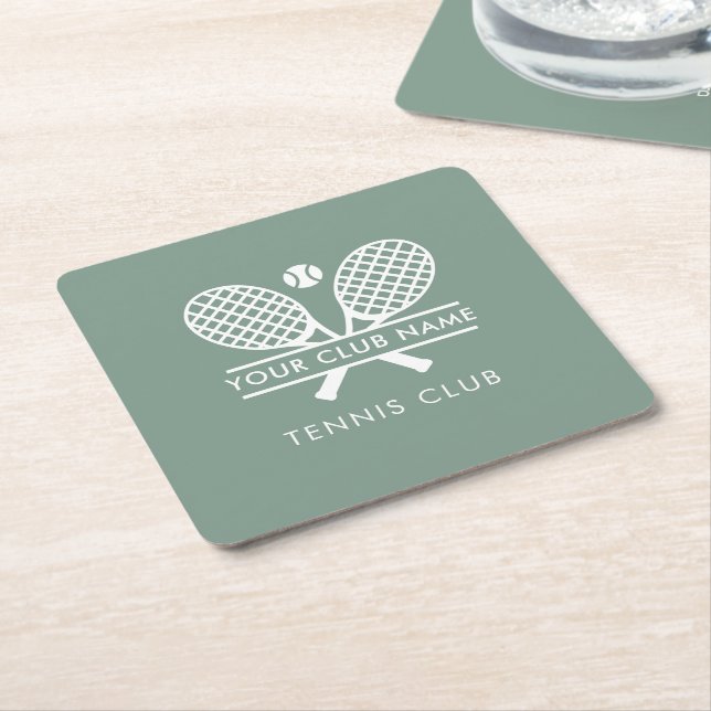 Modern Club Name Tennis Team Custom Underlägg Papper Kvadrat (Vinklad)