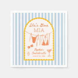 Modern Coastal Bachelorette Party Cocktail Napkins Pappersservett