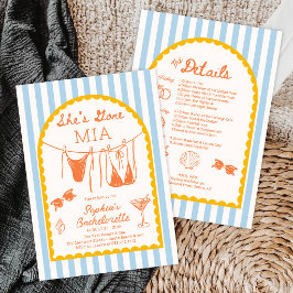 Modern Coastal Bachelorette Party Itinerary Inbjudningar